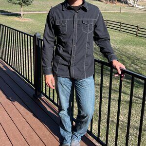 Vintage Novin Black Snap-Front Men's Large Western Shirt